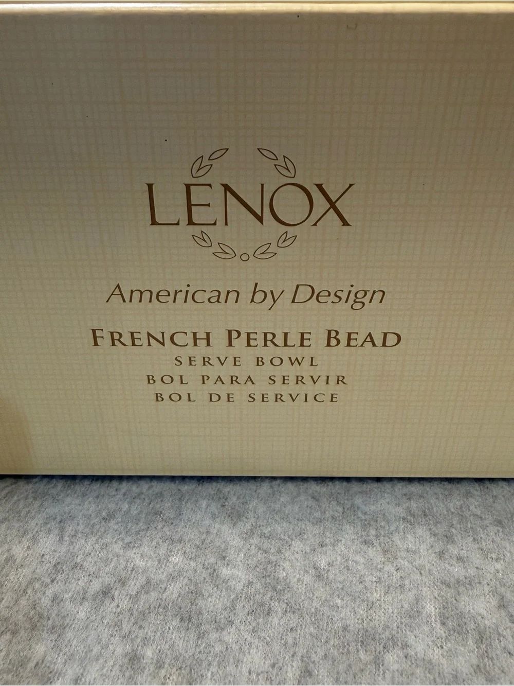 Lenox Ice Blue Oval Serving Bowl with Subtle Speckled Rim